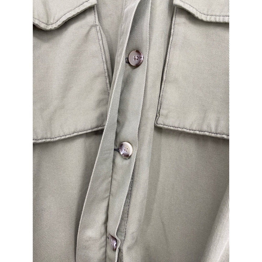 Topshop Womens‎ Olive Green Belted Shirt Jacket UK M US 8-10 Utility Pockets - Picture 2 of 8